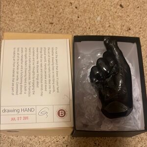 Angelio Balte Black Drawing Hand Sculpture